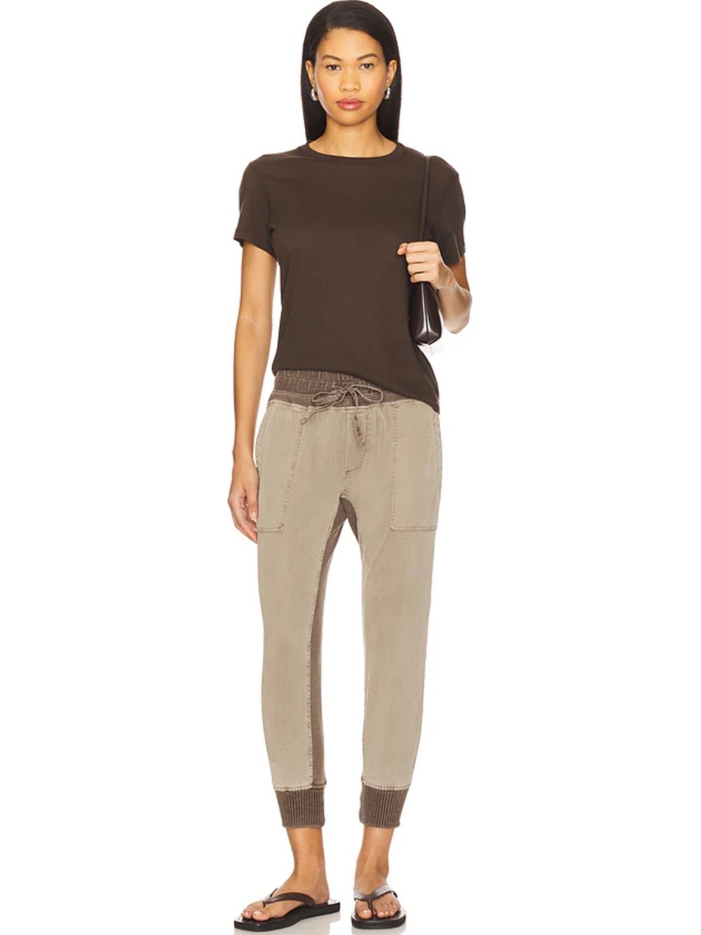 James Perse Mixed-Media Joggers Coyote color
$225